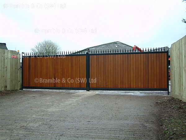 Large Wooden Electric Gates,Devon 